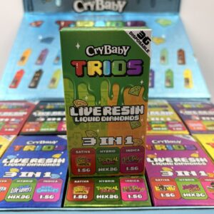 crybaby trios 3g disposable – 3 in 1 – live resin liquid diamonds